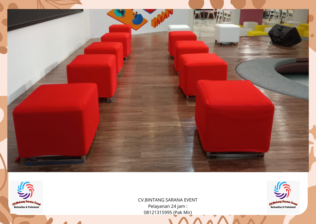 Menyewakan Puff Kotak Single Warna Warni Jakarta