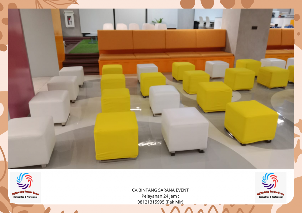 Menyewakan Puff Kotak Single Warna Warni Jakarta