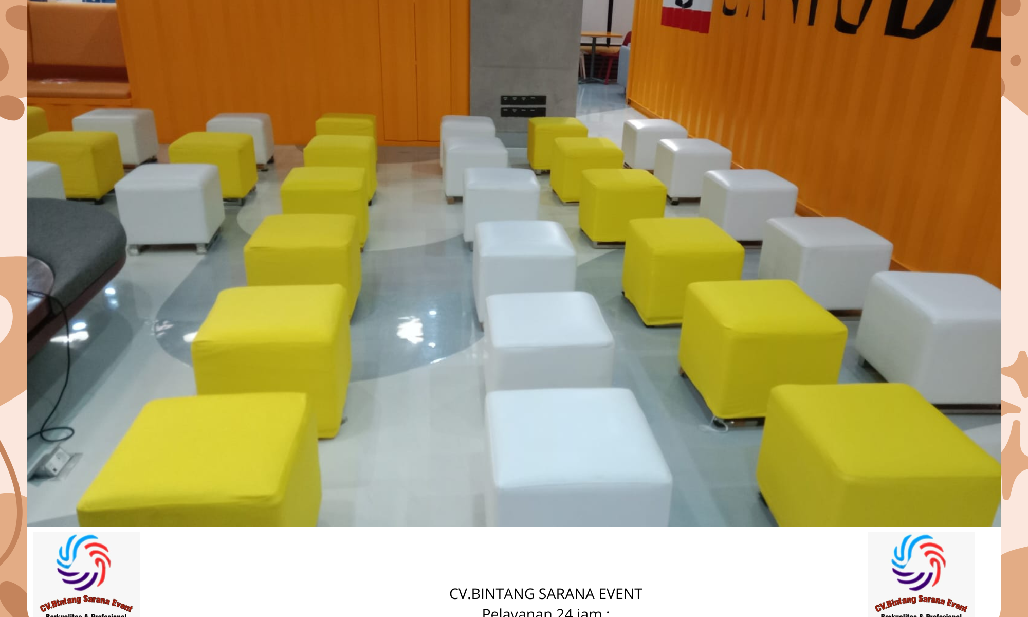 Menyewakan Puff Kotak Single Warna Warni Jakarta