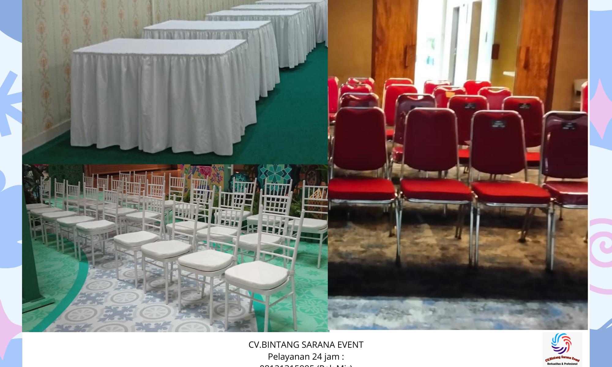 Jasa Sewa Kursi Susun Dan Kursi Tiffany Meja Kotak Jakarta